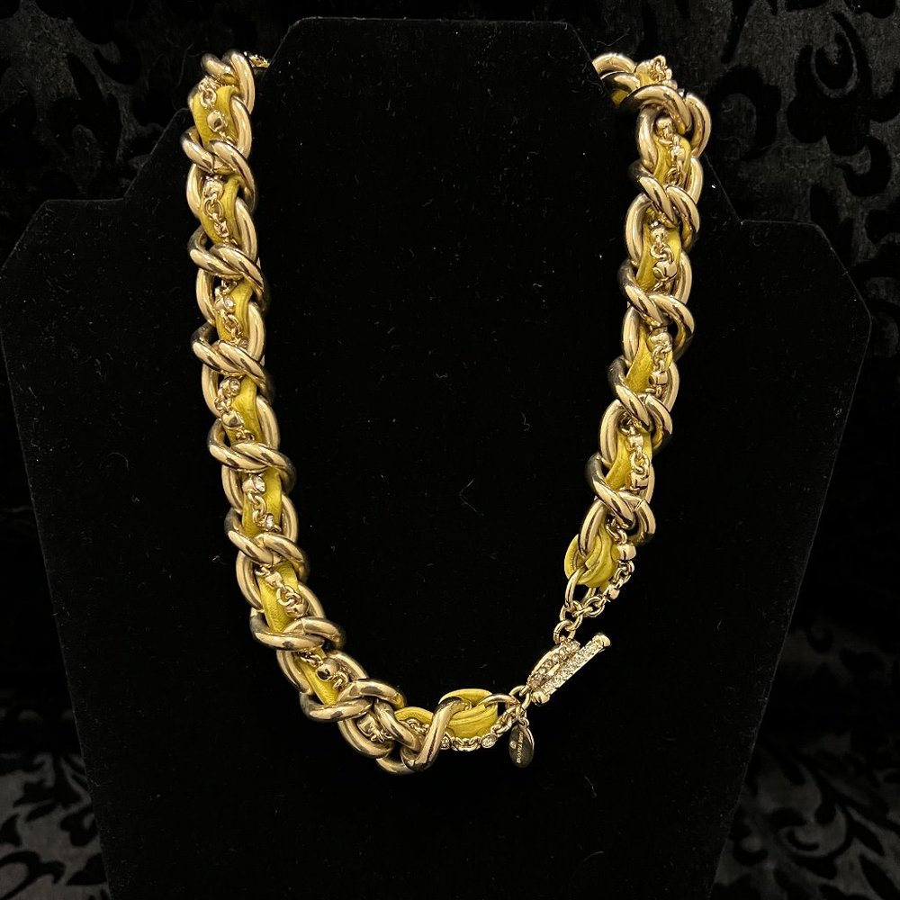 Gold link & rhinestone studded chain necklace *New never worn
